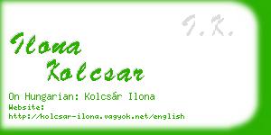 ilona kolcsar business card